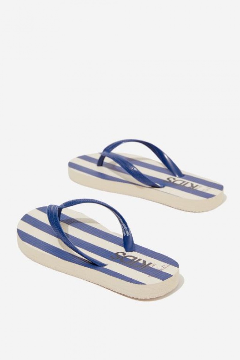 Sandalias Cotton On Printed Flip Flop Niña Rayadas Azul Marino | 14LglJUgb5E