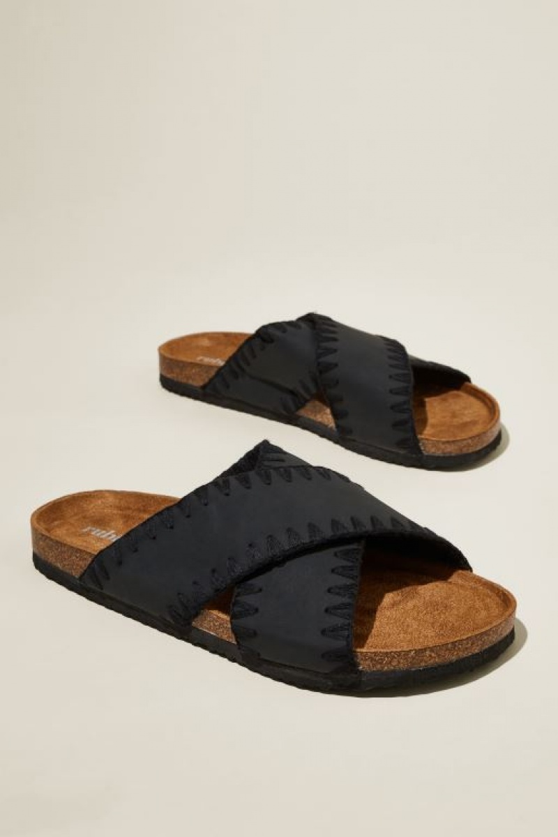 Sandalias Cotton On Rex Crossover Chanclas Mujer Negras | omDnKDewl2K