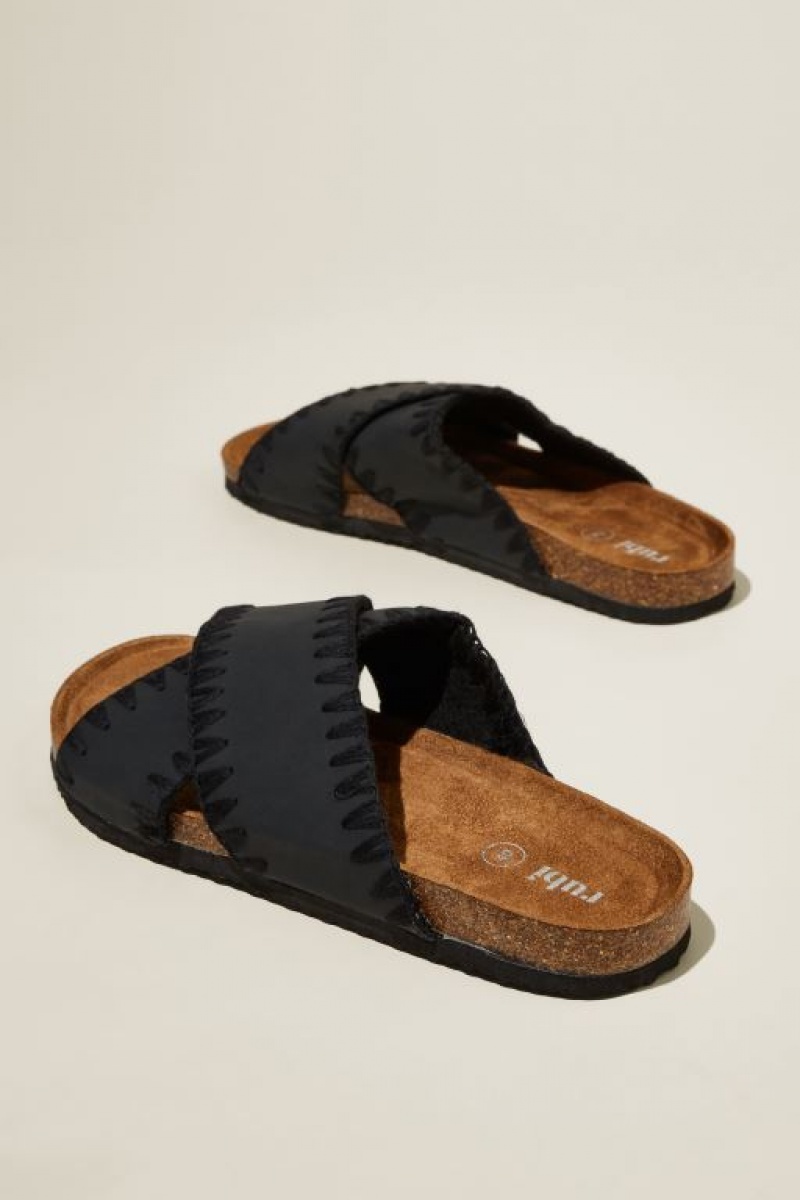 Sandalias Cotton On Rex Crossover Chanclas Mujer Negras | omDnKDewl2K