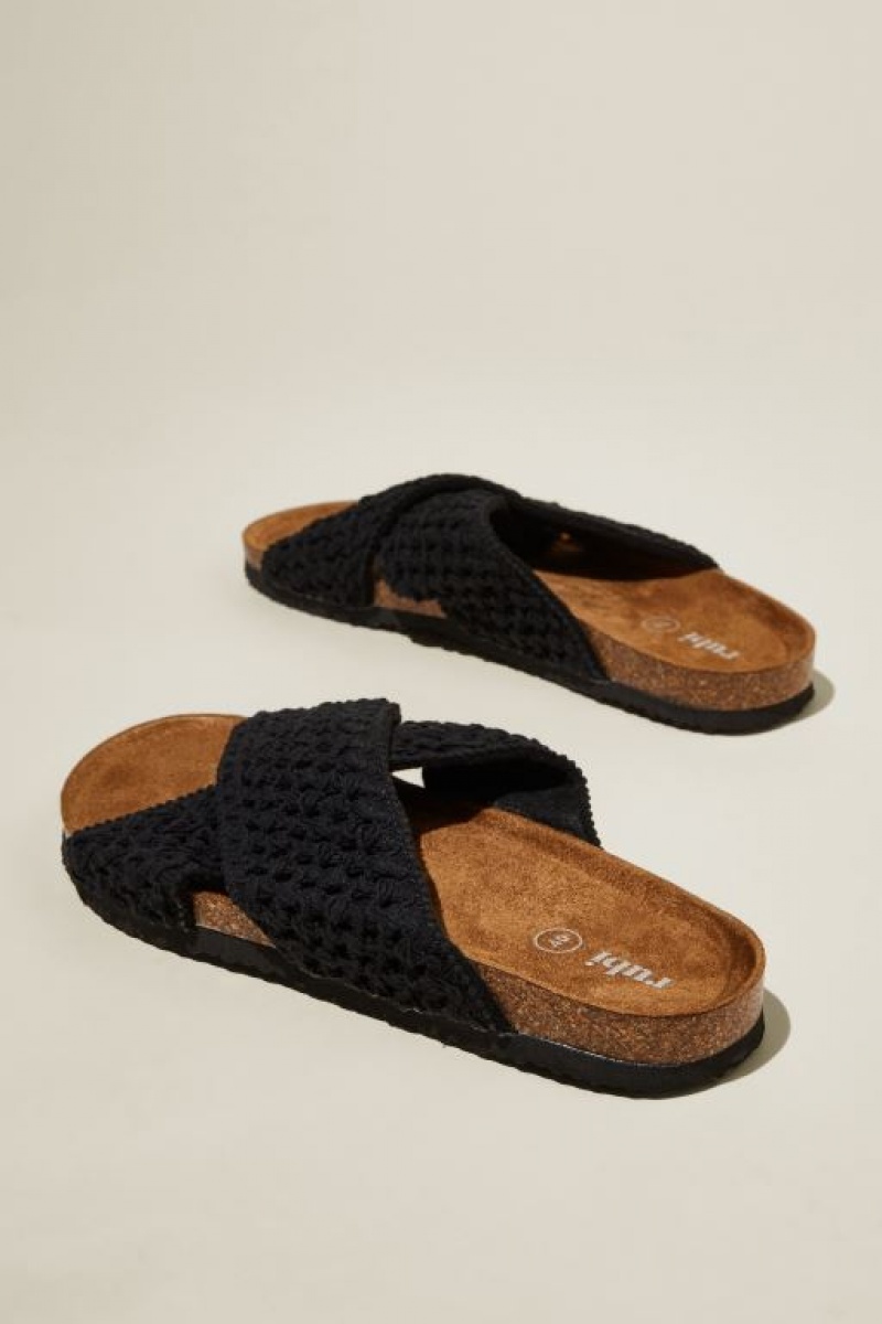 Sandalias Cotton On Rex Crossover Chanclas Mujer Negras | vujH5TAG8Eg