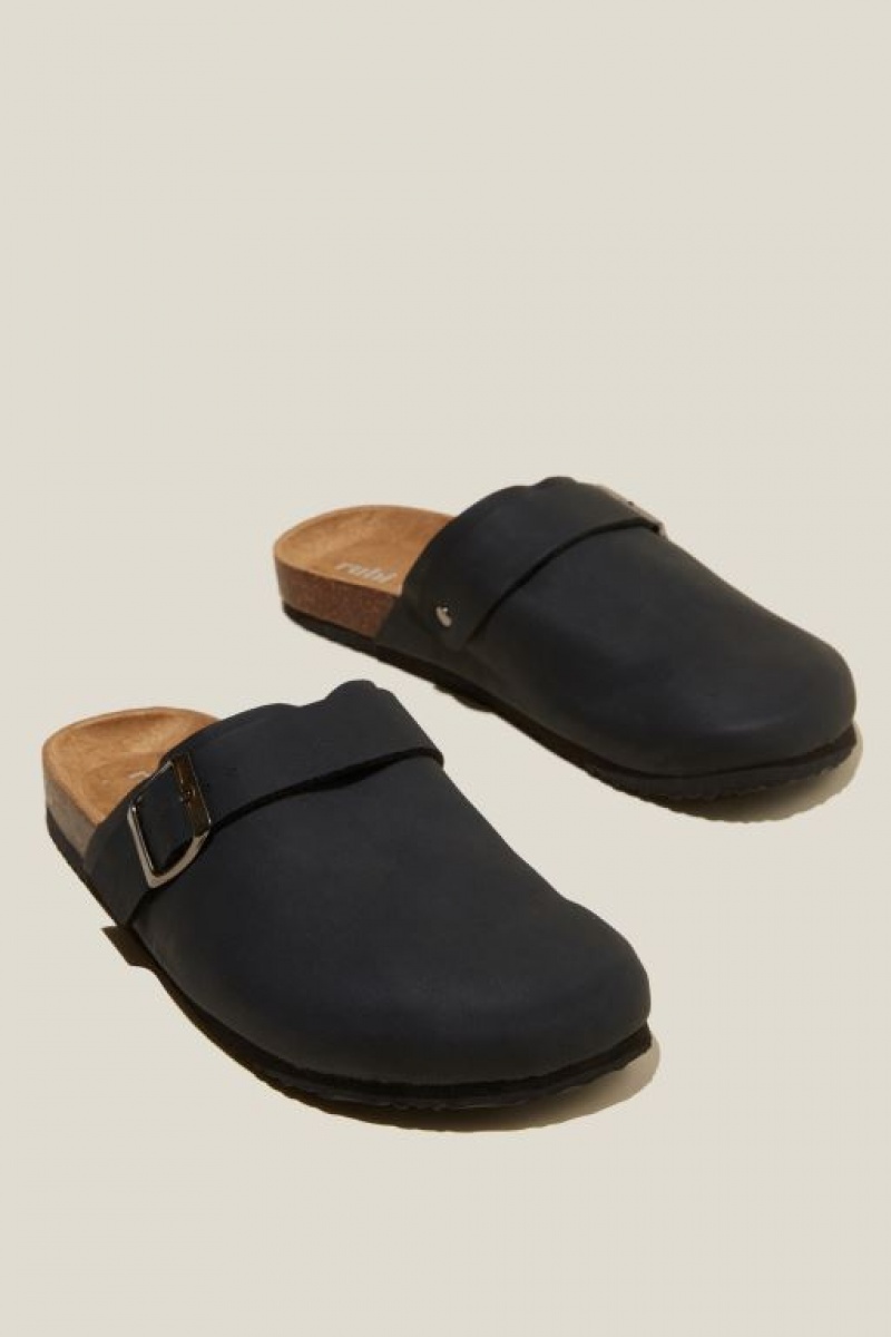 Sandalias Cotton On Rex Hebilla Mule Mujer Negras | FMxGtTlyloE