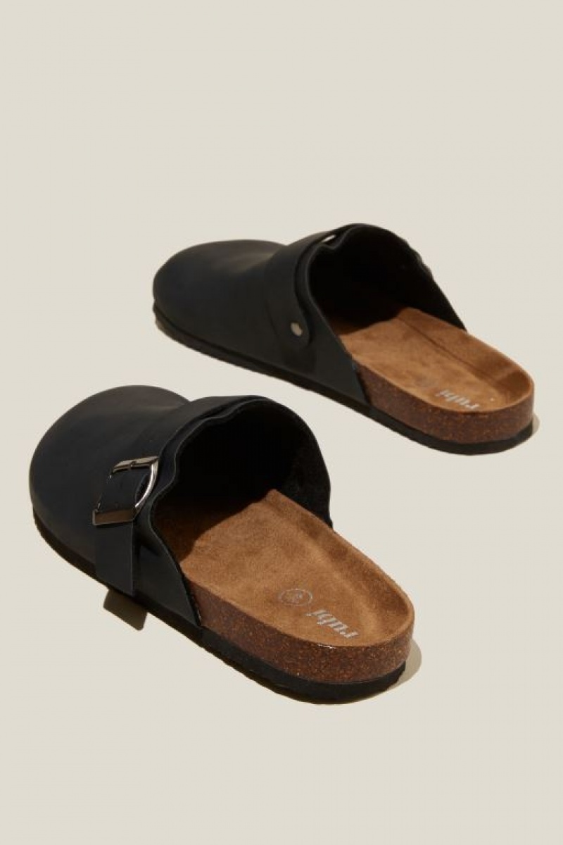 Sandalias Cotton On Rex Hebilla Mule Mujer Negras | FMxGtTlyloE