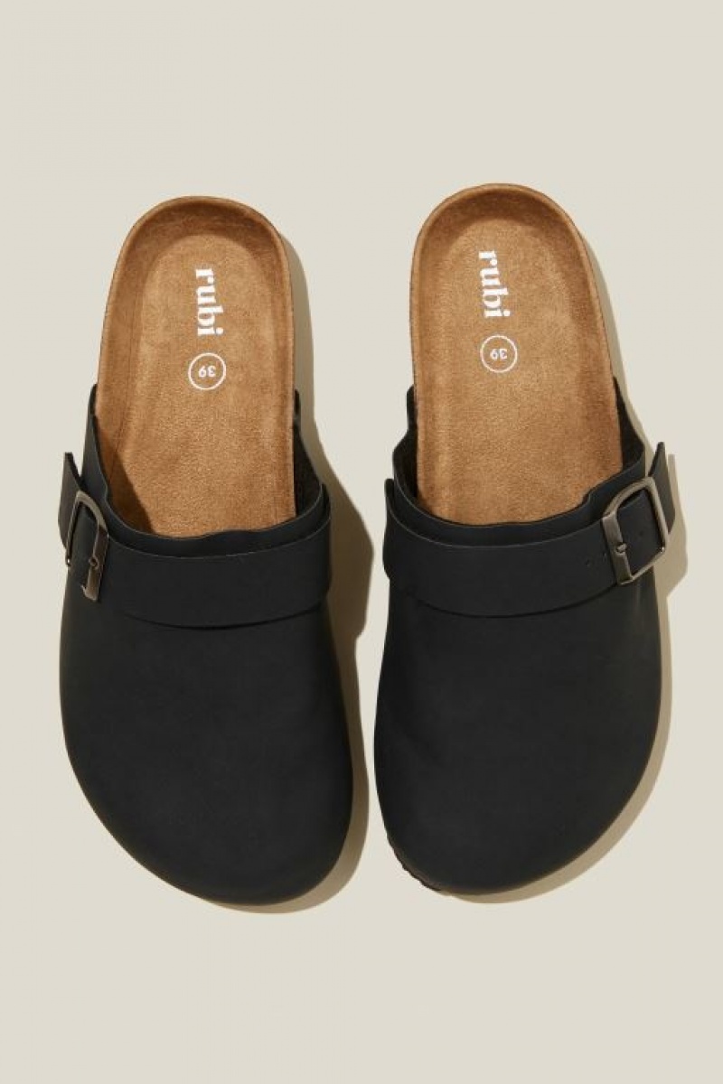 Sandalias Cotton On Rex Hebilla Mule Mujer Negras | FMxGtTlyloE