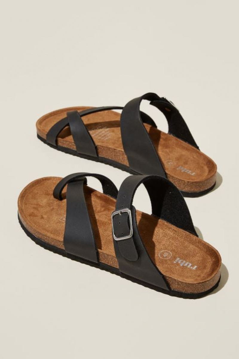 Sandalias Cotton On Rex Puntera Loop Chanclas Mujer Negras | 42EatFiR0OA