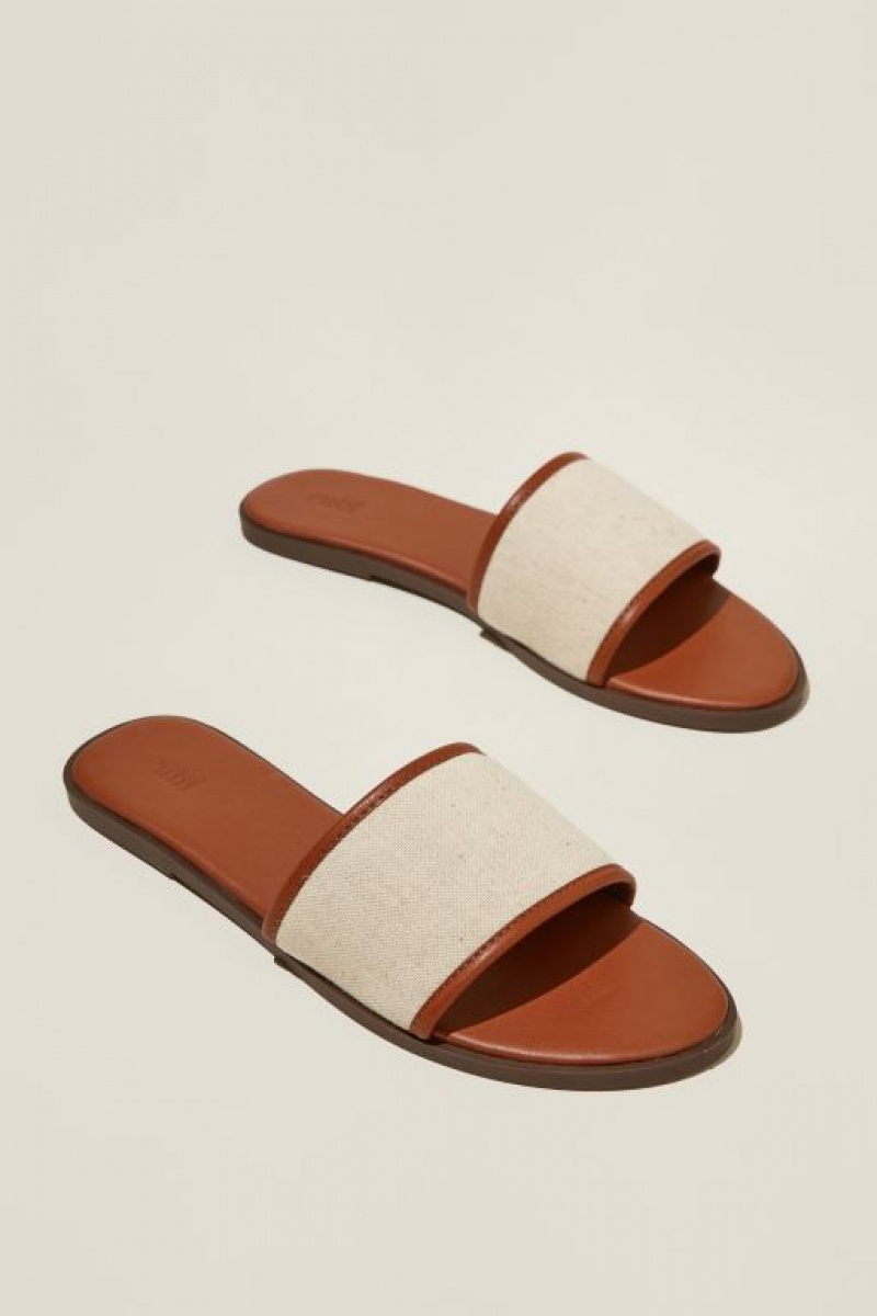 Sandalias Cotton On Sorrento Single Vamp Mujer Marrones | qdL0k5bT6we