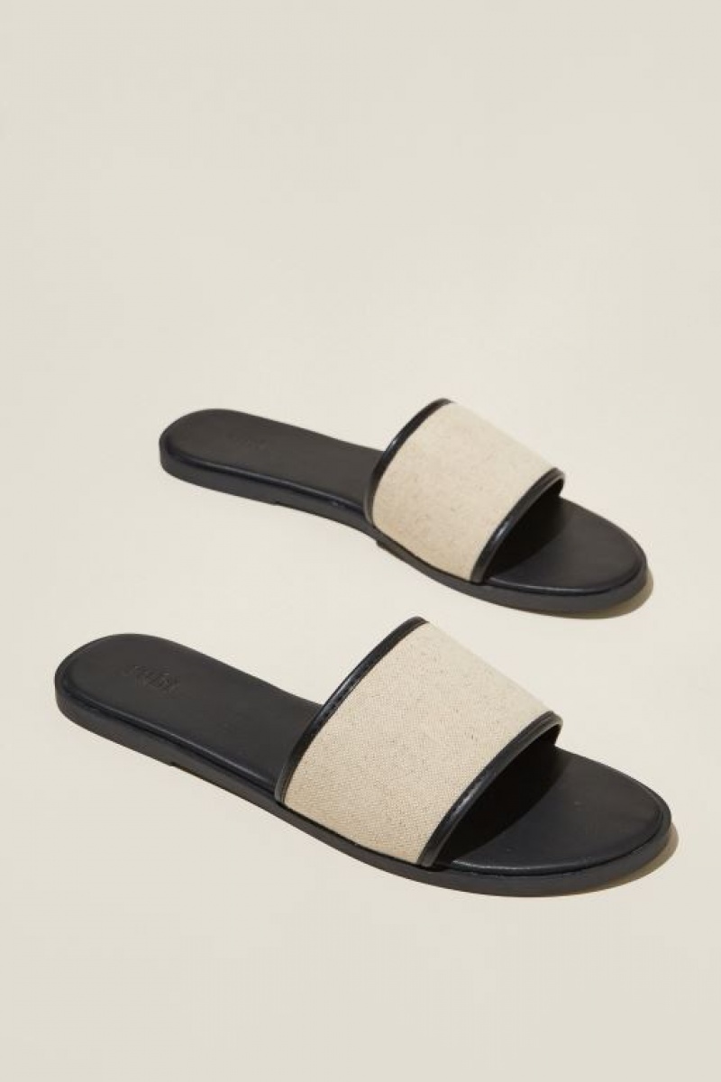 Sandalias Cotton On Sorrento Single Vamp Mujer Negras | EcdmI4u7saD