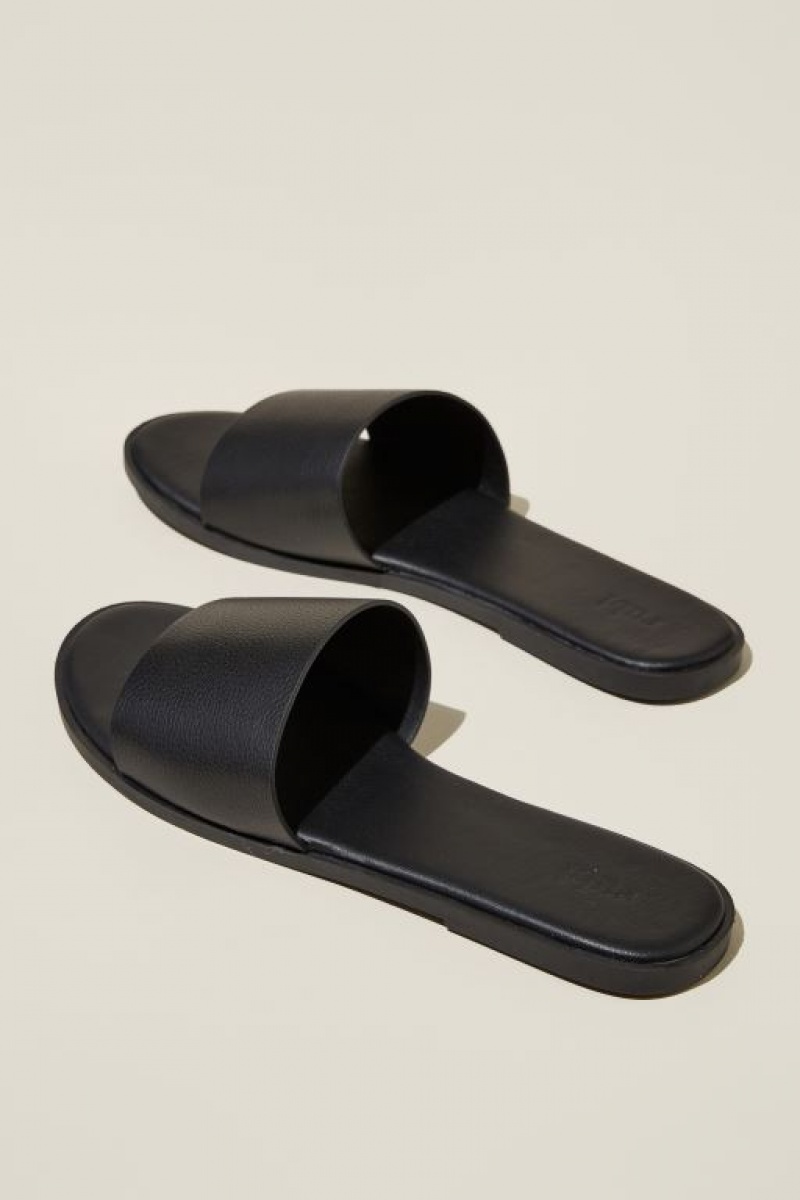 Sandalias Cotton On Sorrento Single Vamp Mujer Negras | 8G7s3jSLusx