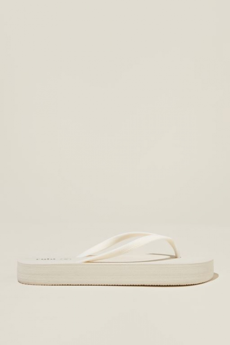 Sandalias Cotton On The Rubi Flatform Flip Mujer Blancas | N6PFZZavMtt