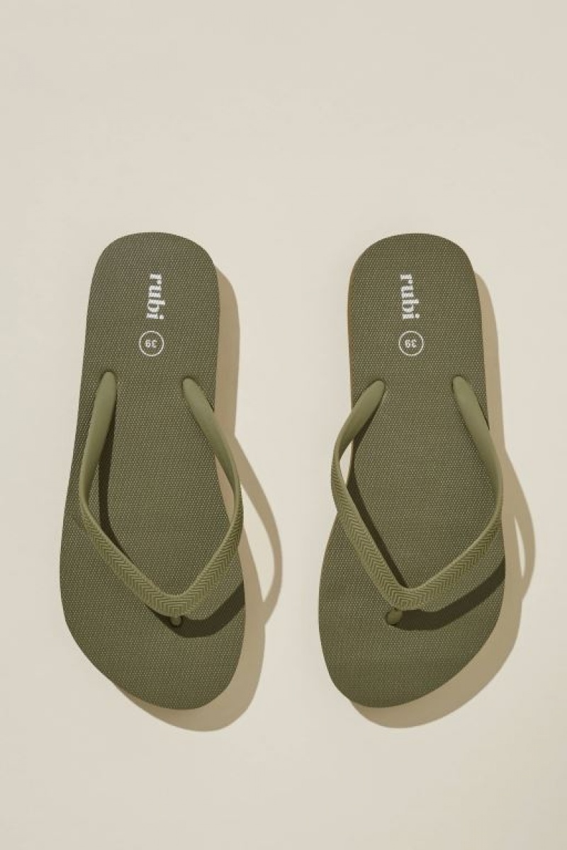 Sandalias Cotton On The Rubi Flatform Flip Mujer Verde Oliva | 20Cs5kSLIeP