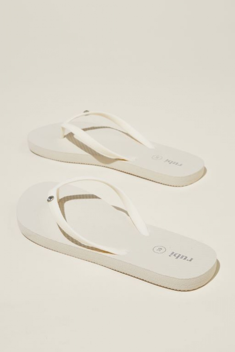 Sandalias Cotton On The Rubi Flip Flop Mujer Ecru | CrkxUi1ASzj