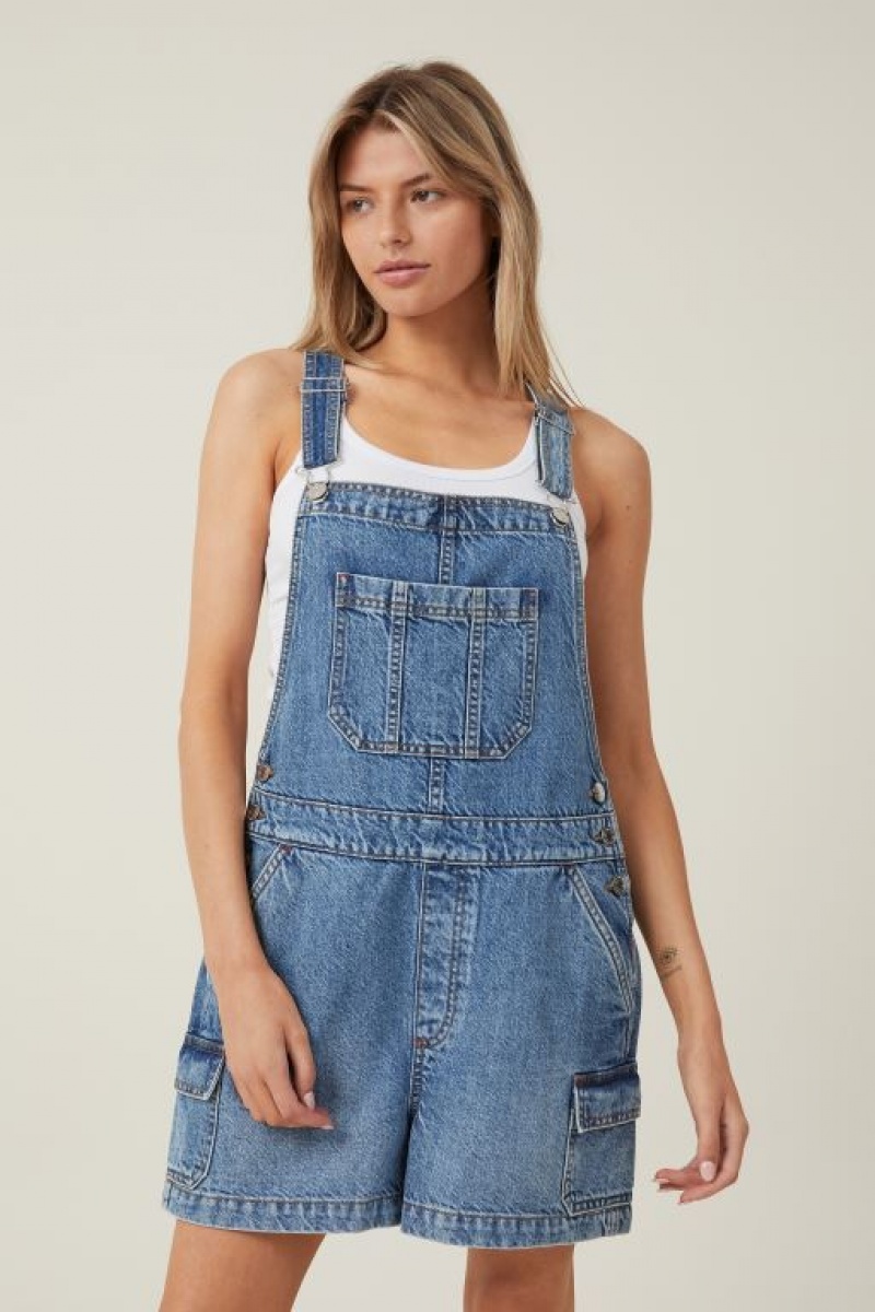 Short Cotton On Cargo Denim Overall Mujer Azules | N6MLQjJYDWk