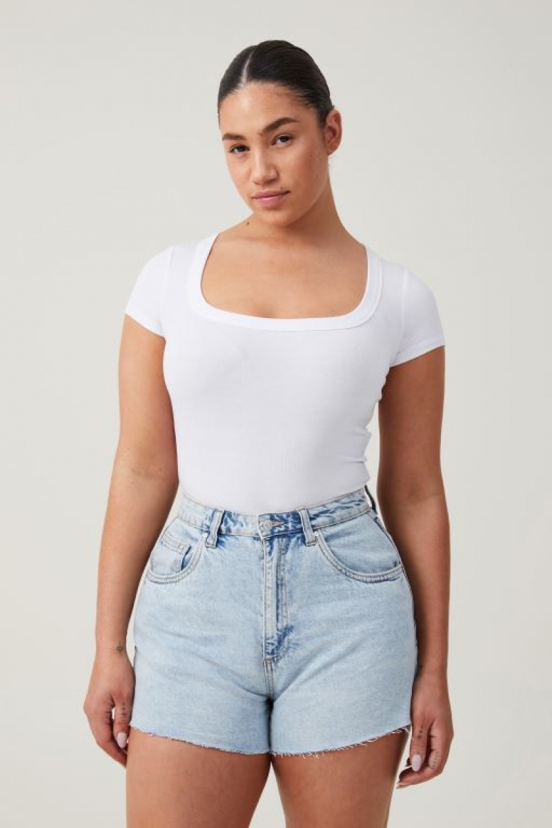 Short Cotton On Curvy High Mom Denim Mujer Azules | PYwuEDC1yE1