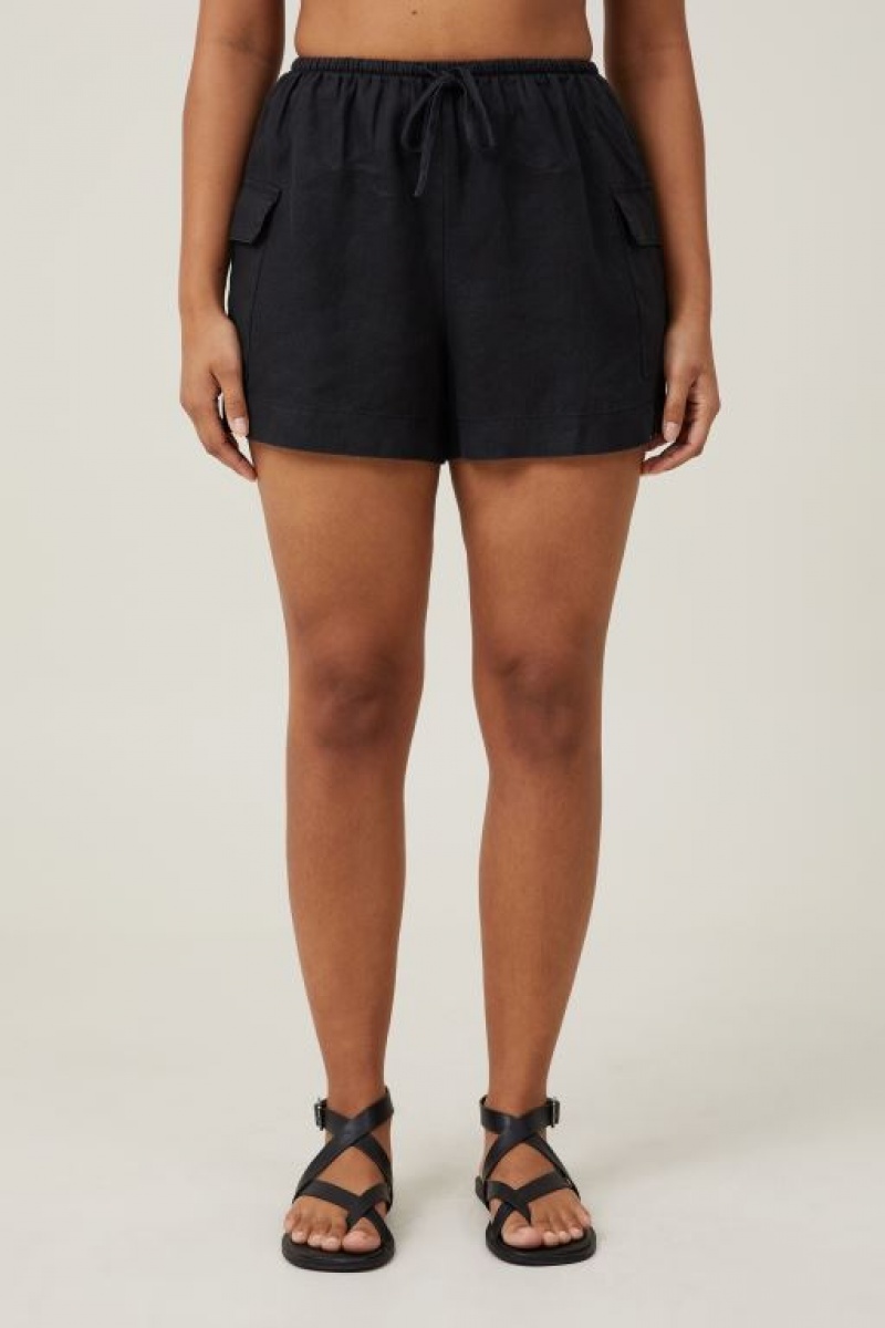 Short Cotton On Frankie Linen Mujer Negras | 7gZ3ylhNw8Z