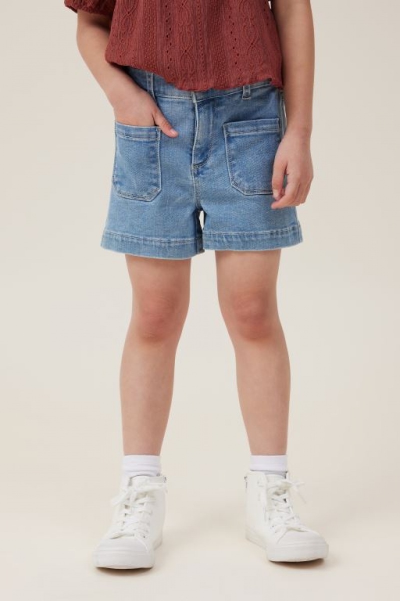 Short Cotton On Mia Stretch Denim Niña Azules | ScnujRPoiGH