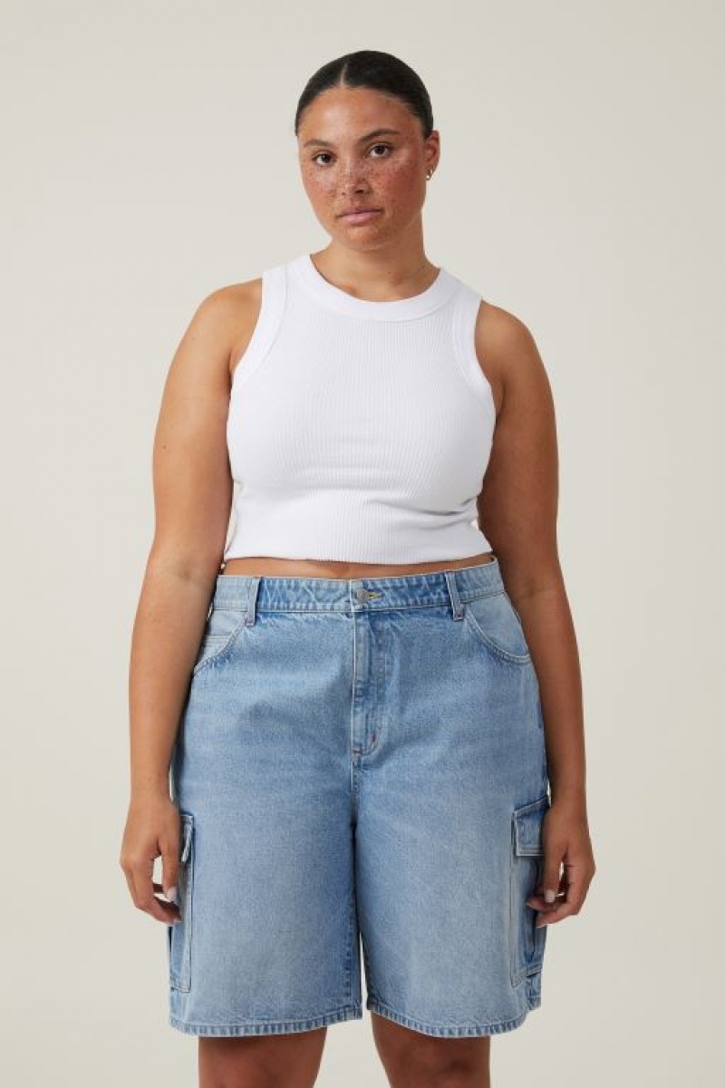 Short Cotton On Super Baggy Cargo Denim Jort Mujer Azules | kjmbEQ9MRJL