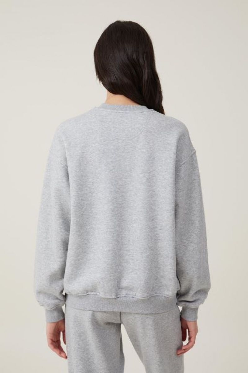 Sudadera con Capucha Cotton On Classic Crew Sweatshirt Mujer Gris | PFITZ3v87WH