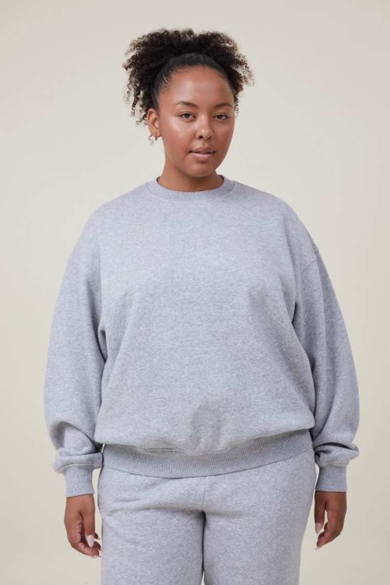 Sudadera con Capucha Cotton On Classic Crew Sweatshirt Mujer Gris | PFITZ3v87WH