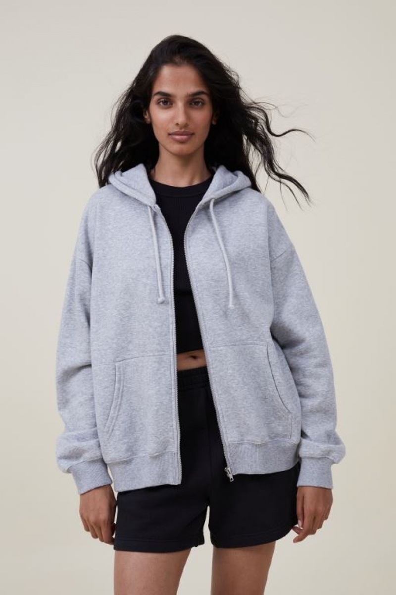 Sudadera con Capucha Cotton On Classic Zip-Through Mujer Gris | 6bY0f1kOXJx