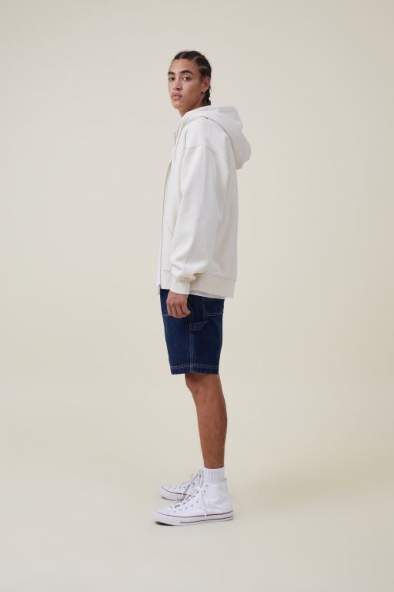 Sudadera con Capucha Cotton On Oversized Zip Up Hombre Ecru | bAsgvYpjqbp