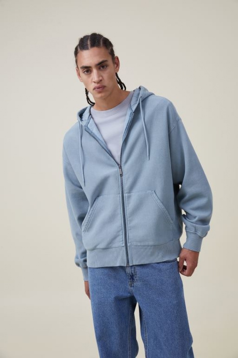 Sudadera con Capucha Cotton On Oversized Zip Up Hombre Turquesa | sQjU1XjFC1n