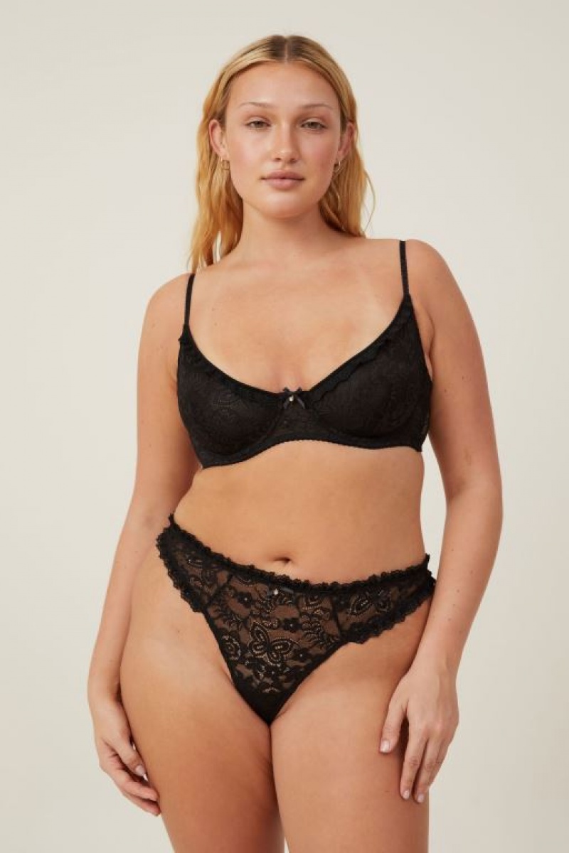 Sujetadores Cotton On Butterfly Encaje Underwire Mujer Negras | oGniTsQwqpC