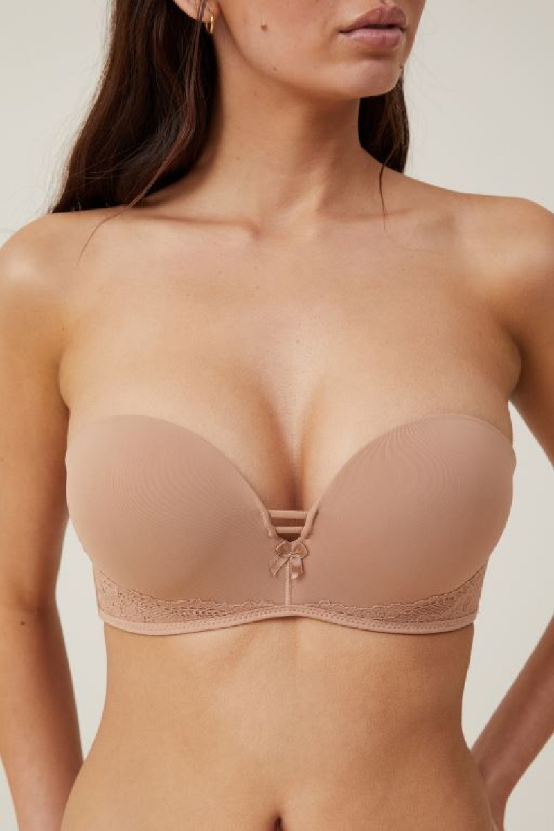 Sujetadores Cotton On Everyday Encaje Strapless Push Up 2 Mujer Maple | RssfTUUyzZh