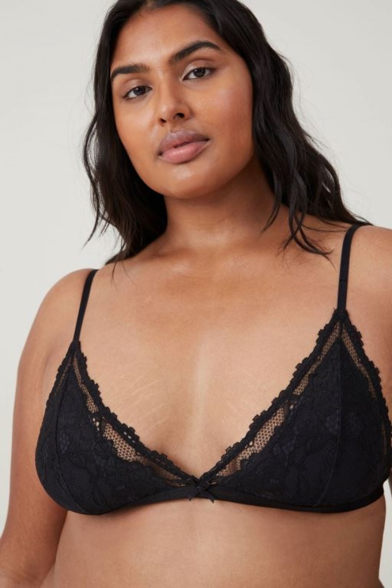 Sujetadores Cotton On Everyday Encaje Triangle Acolchado Bralette Mujer Negras | Qvq69Lvo8On