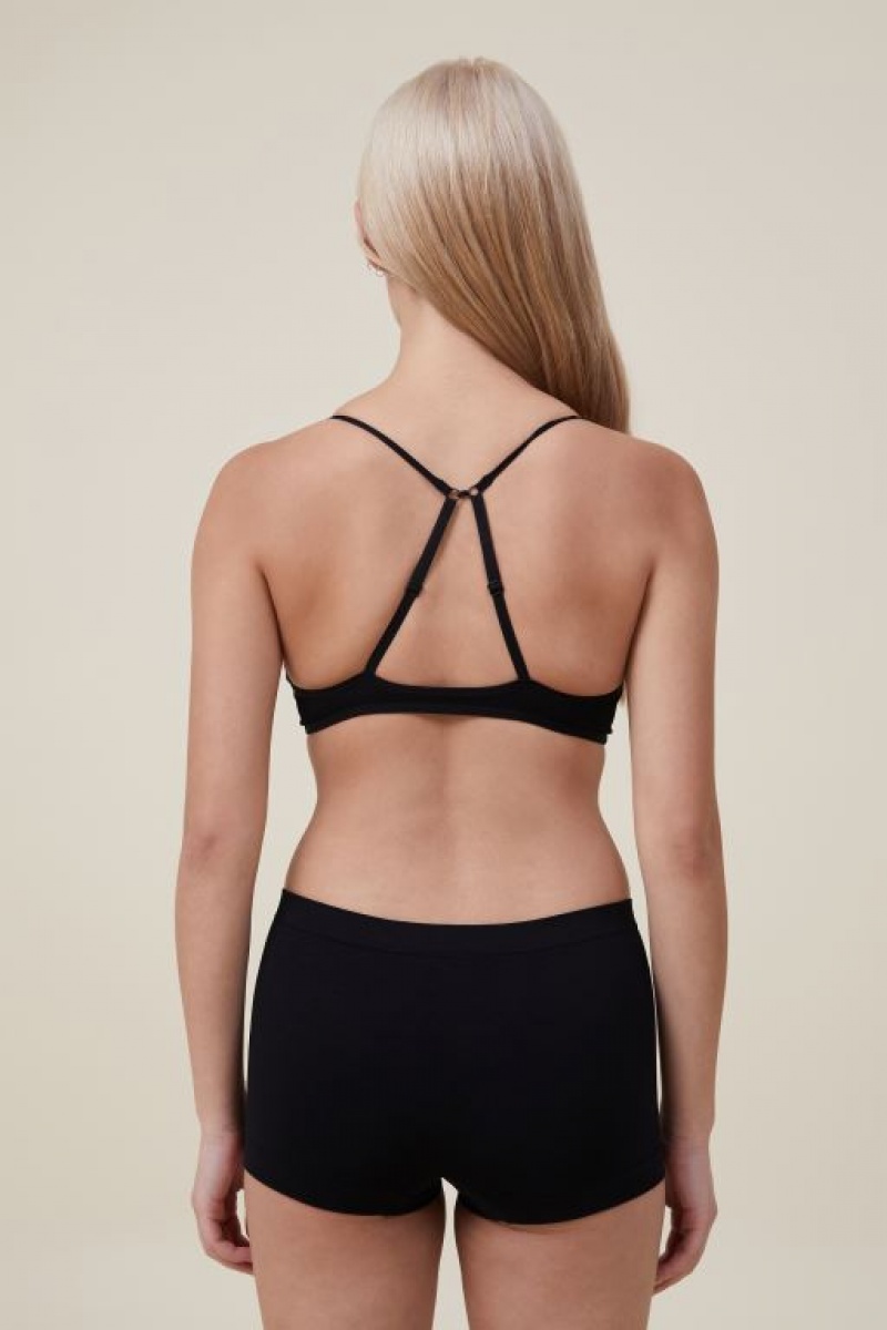 Sujetadores Cotton On Seamless Triangle Acolchado Bralette Mujer Negras | T3FGZOVnYs1