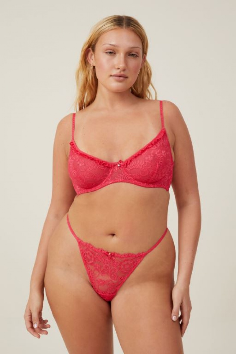 Tanga Cotton On Butterfly Encaje Tanga Brief Mujer Rosas Rojas | YJVoM6b16kg