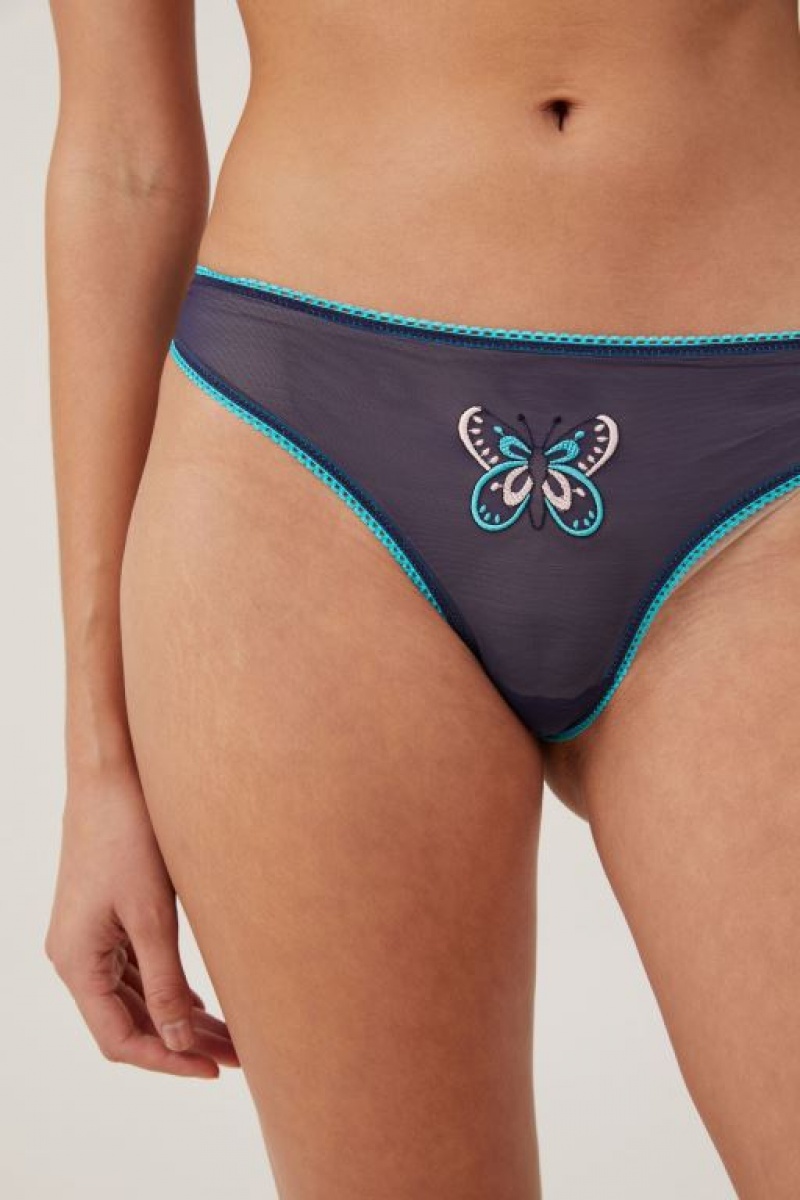 Tanga Cotton On Butterfly Mesh Brief Mujer Ocean | Qml1SPpMRv5