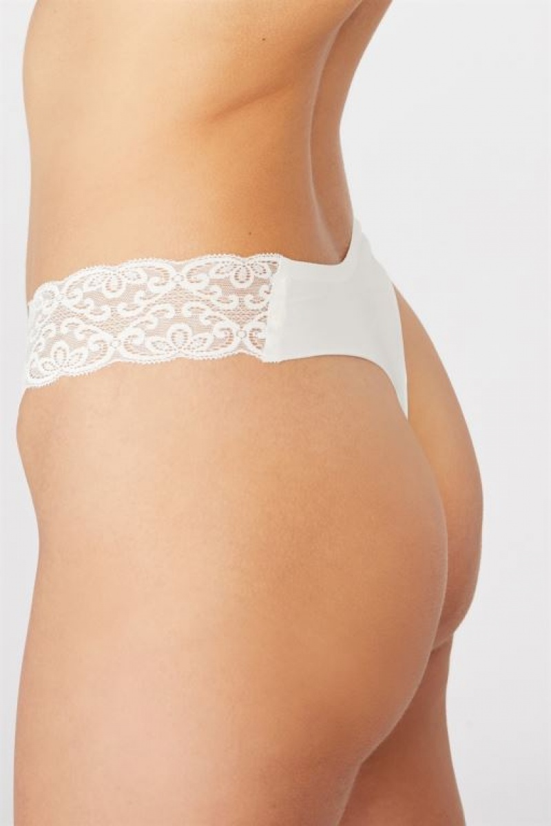 Tanga Cotton On Party Pants Seamless Brief Mujer Creme | EhruwDAtYyP