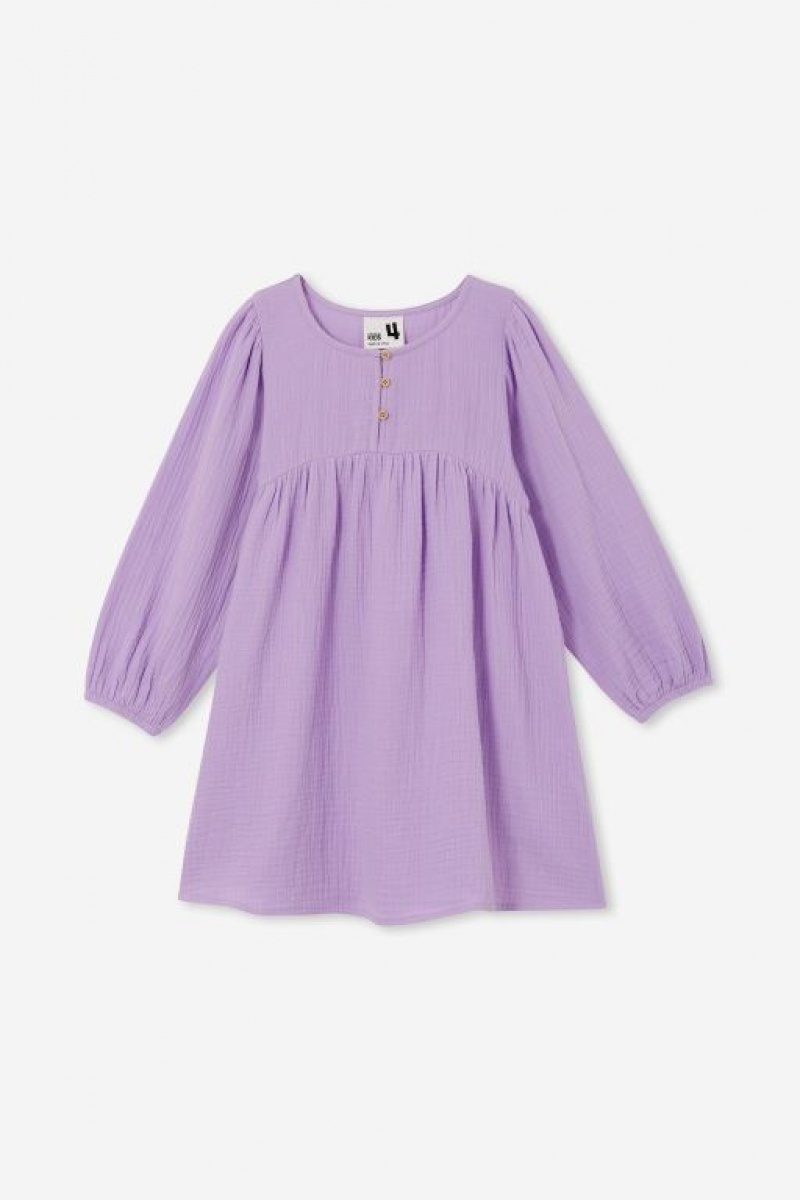 Vestido Cotton On Bella Long Sleeve Niña Moradas | 3lnPgfrFYku