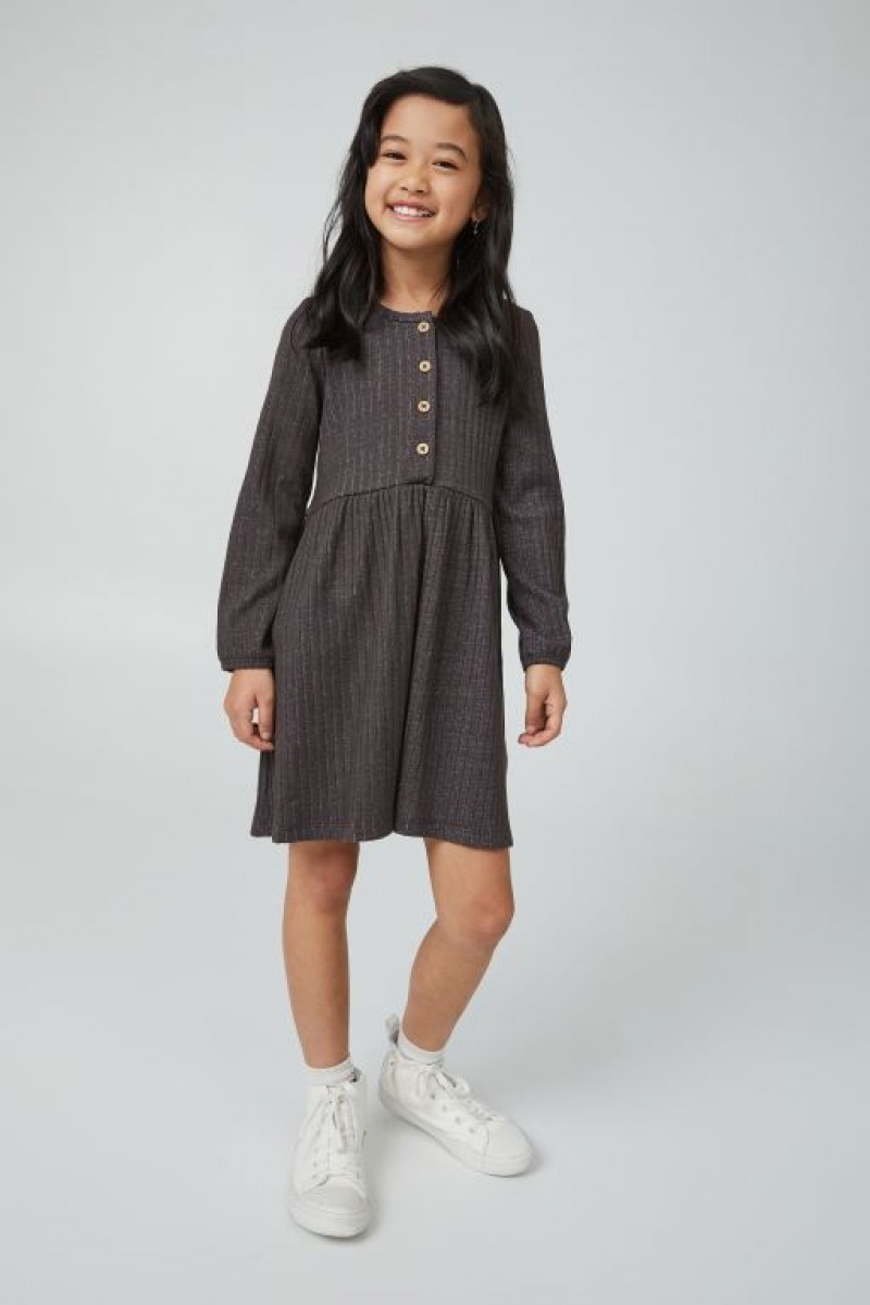 Vestido Cotton On Payton Long Sleeve Niña Phantom | s1lKAack8tg