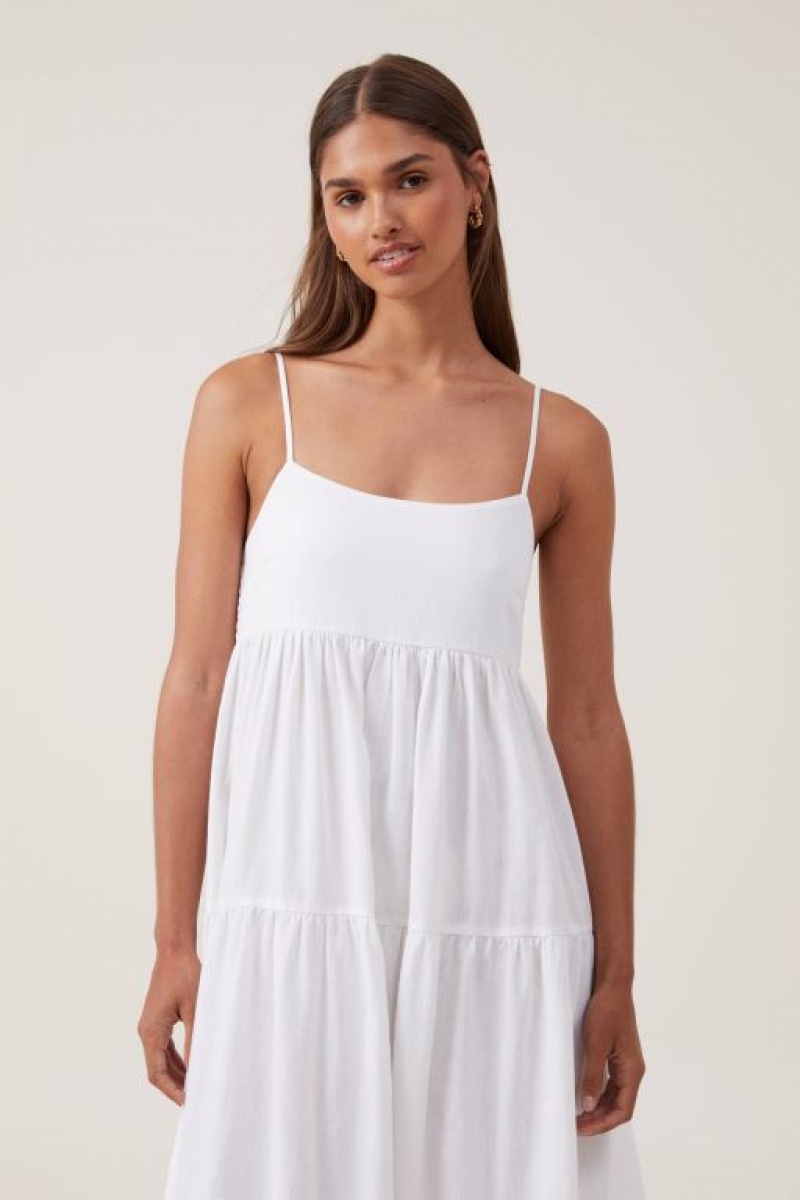 Vestido Largo Cotton On Poppy Tiered Mujer Blancas | 9kMjwJnStfR