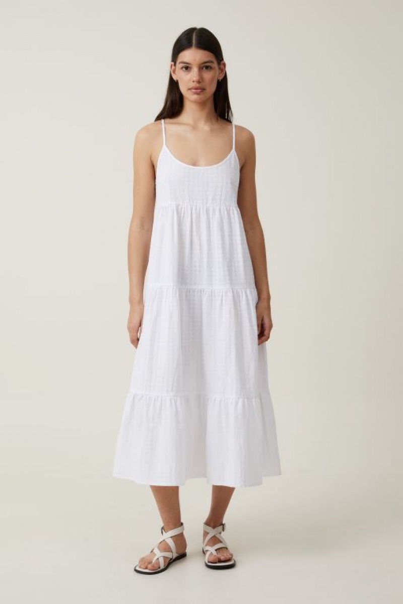 Vestido Largo Cotton On Summer Tiered Mujer Blancas | nq3HgOH5y07